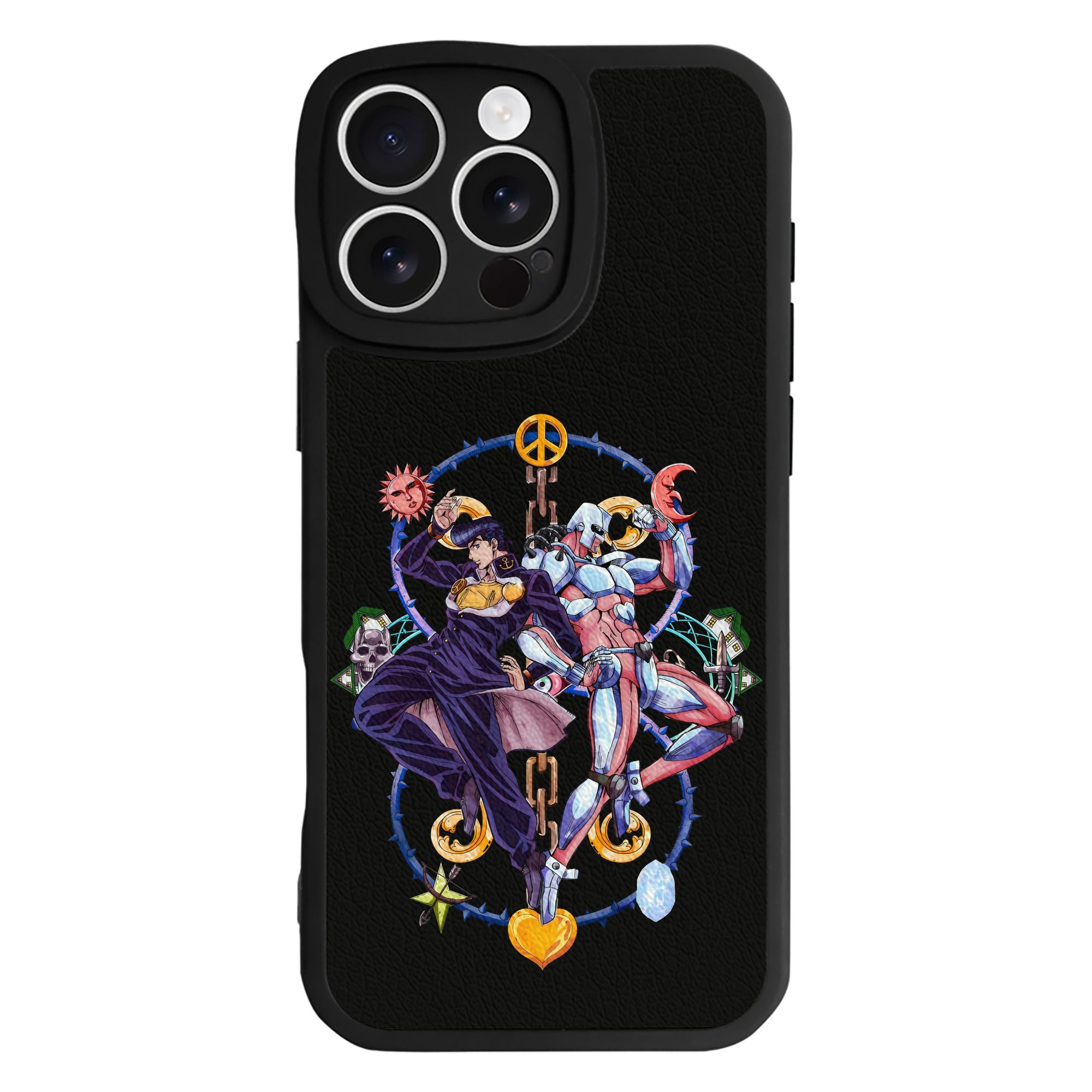 （画像用） ジョジョの奇妙な冒険 ひがしかた じょうすけ JoJo's Bizarre Adventure Higashikata Josuke 【iPhone 16シリーズ対応】シリコンスマホケース（レザー調） 材質：シリコン